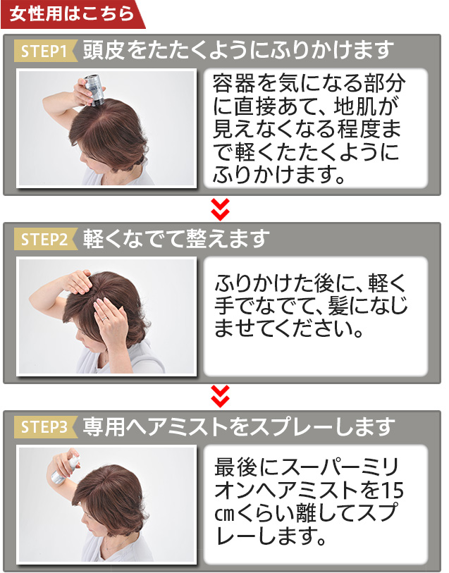 女性用はこちらわずか10秒!簡単3ステップ
