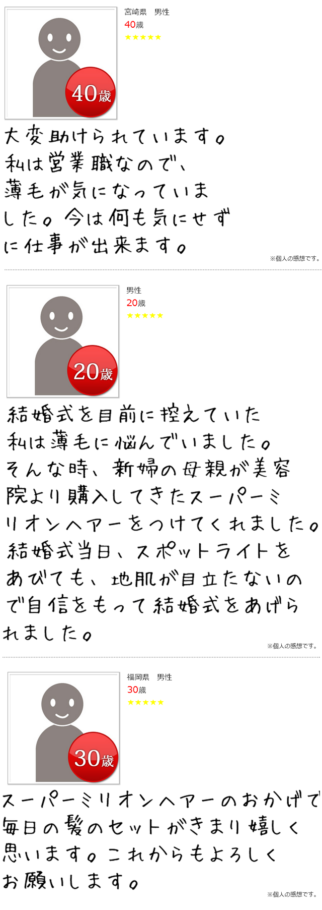 お客様からのお喜びの声